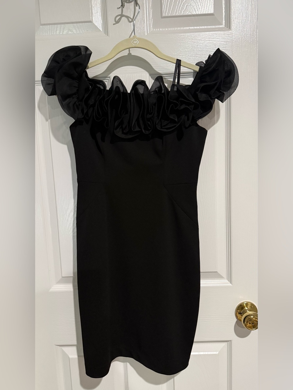 Black Ruffle-Trim Cocktail Dress
